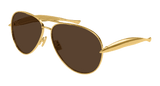 Bottega Veneta Sunglasses Unisex In Gold Brown BV1305S-007