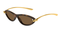 Bottega Veneta Sunglasses Womens In Havana Gold Brown BV1390S-002