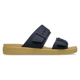 Crocs Womens Brooklyn Buckle Low Sandals-Black