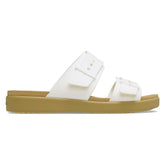 Crocs Womens Brooklyn Buckle Low Sandals-Chalk