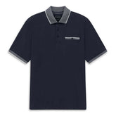 Bugatti Mens 1/2 Sleeve Golfer In Navy Blue