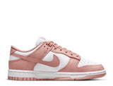 Nike Womens Dunk Low Sneakers In White/Rose Pink