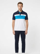 Harmont & Blaine Mens Color Block Polo Shirt 3D Logo In Navy
