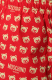 Moschino Mens Teddy Bear-Print Red Swim Shorts