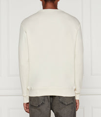 Just Cavalli Mens Cotton Fleece Sweatshirt In Off White