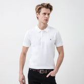 Calvin Klein Mens Embroidered Slim Golfer In White