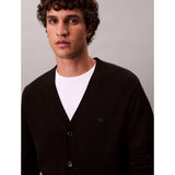 Calvin Klein Recycled Wool Comfort Cardigan In Black