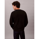 Calvin Klein Recycled Wool Comfort Cardigan In Black