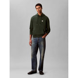 Calvin Klein Mens Terry Badge Hoodie In Dark Green