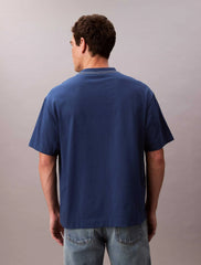 Calvin Klein Mens Topstich Embroidered Patch In Blue