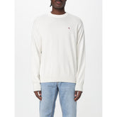 Calvin Klein Mens Cotton Crew Neck Sweatshirt In Off White