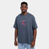 Calvin Klein Mens Tricolor Monologo Graphic T-Shirt In Charcoal
