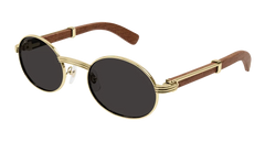 Cartier Gold And Brown Woody Sunglasses CT0464S