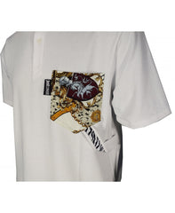 Just Cavalli Mens Pocket Contrast Golfer In White