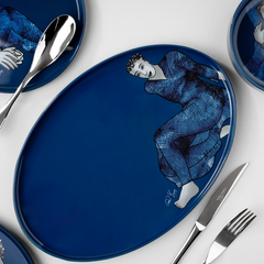 Carrol Boyes Platter Oval-Indigo Blues