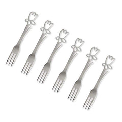 Carrol Boyes Cake Fork Set Of 6-Daffodil