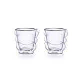 Carrol Boyes Wound Up Set of 2 Espresso Double Wall Mugs In Clear