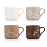 Carrol Boyes Luxe Loungers Set of 4 Stackable Mugs In Neutral