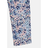 Guess Girls Reversible Leggings In Blue Multi