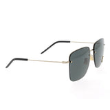 Saint Laurent Womens Eyewear Square Frame Sunglasses In Black/Gold/Grey