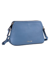 Cellini Diva Washed Leather Dome Crossbody Denim