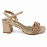 Orbit Ladies Block Heels In Champagne