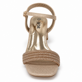 Orbit Ladies Block Heels In Champagne