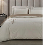 Egyptian Cotton Cheryl T400 Duvet Cover Set In Cream & Stone
