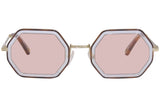 Chloe Havana Azur Unisex Sunglasses In Gold