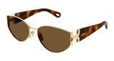 Chloe Sunglasses Woman Gold Havana Brown Ch0260S-002