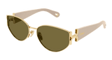Chloe Sunglasses Woman Gold Ivory Green Ch0260S-003