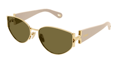 Chloe Sunglasses Woman Gold Ivory Green Ch0260S-003