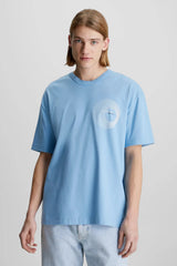 Calvin Klein Circle Frequency Logo T-shirt In Blue