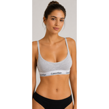 Calvin Klein Lightly Lined Bralette In Grey