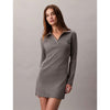 Calvin Klein Womens Monologo Rib Mini Dress In Grey