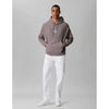 Calvin Klein Mens Premium Terry Micro Monologo Hoodie In Grey