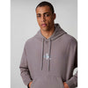 Calvin Klein Mens Premium Terry Micro Monologo Hoodie In Grey