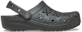 Crocs Womens Classic Floral Cutout Shoes In Charcoal