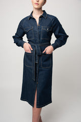 Polo Womens Lynn Denim Dress In Dark Wash