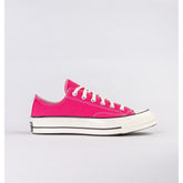 Converse Womens Chuck 70 Canvas Ox Sneakers In Rought Raspberry/Egret/Black