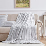 Cotton Co Faux Fur Milan Throw In Silver