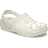 Crocs Girls Classic Cut Out Clog Shoes In Chalk