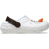 Crocs Kids Frozen Olaf Classic Clog Shoes In White & Black