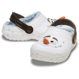 Crocs Kids Frozen Olaf Classic Clog Shoes In White & Black