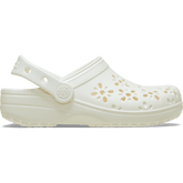 Crocs Girls Classic Cut Out Clog Shoes In Chalk