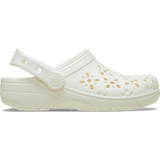 Crocs Girls Classic Cut Out Clog Shoes In Chalk
