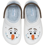 Crocs Kids Frozen Olaf Classic Clog Shoes In White & Black