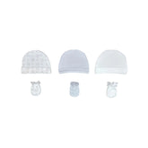 Mothers Choice 3 Pack Hats And 3 Pack Mittens In Grey And White
