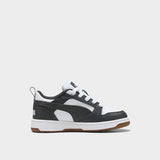 Puma Boys Rebound V6 Lo Ac+ Inf Shoes In Grey & White