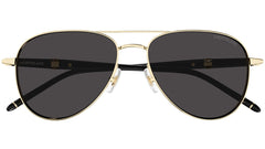 Mont Blanc Grey Lens Pilot Unisex Suglasses In White Gold